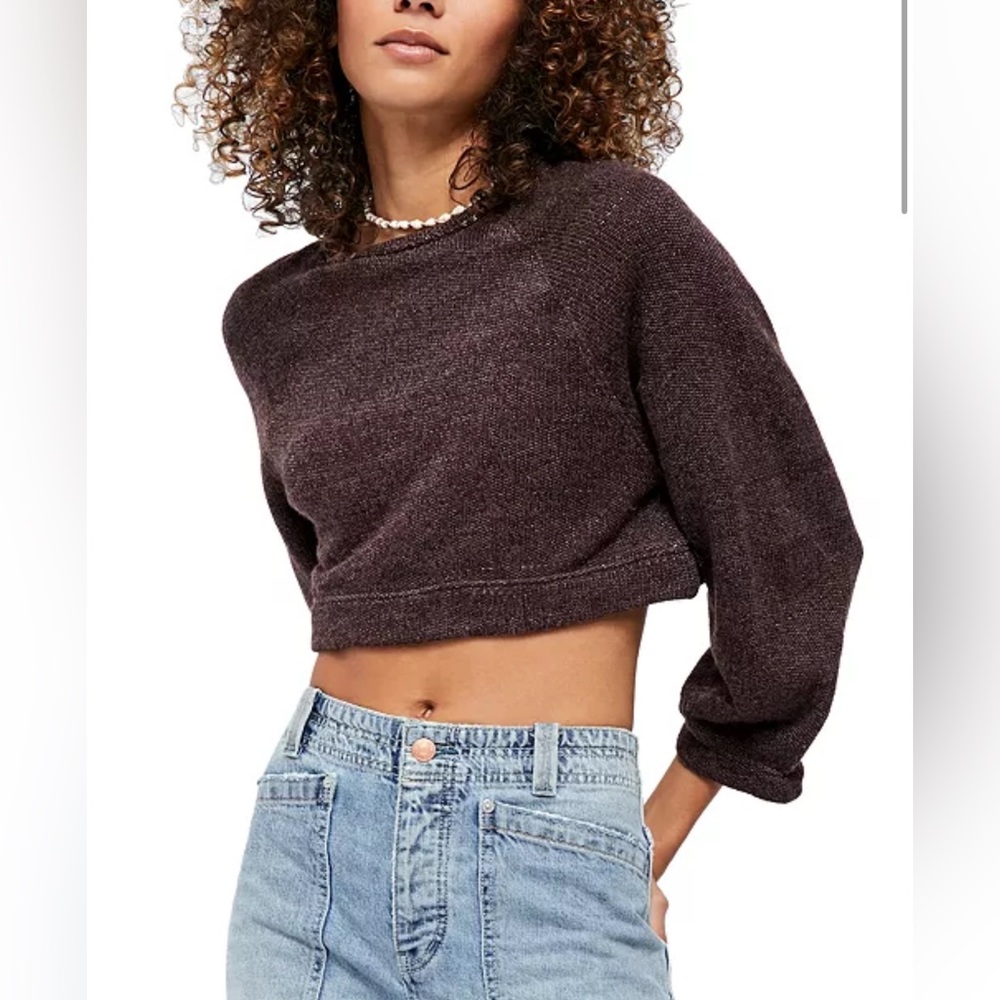 Free People Jade Pullover Cropper Sweater